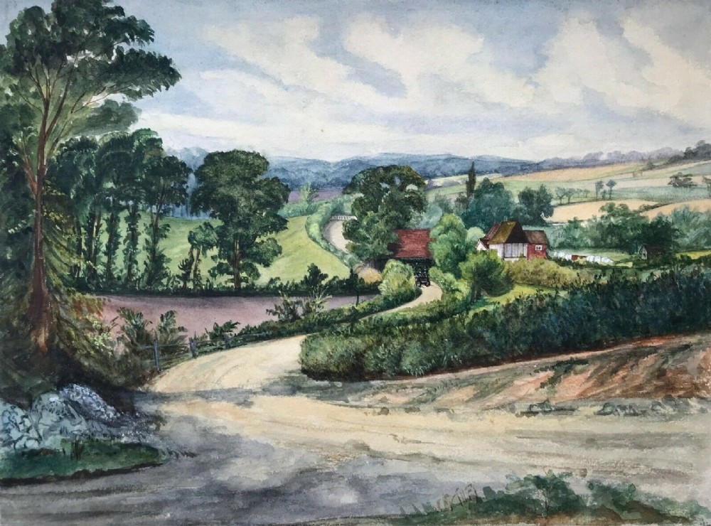 A Yeames (Wife of William Frederick RA) circa 1900 Antique English Countryside Landscape Painting