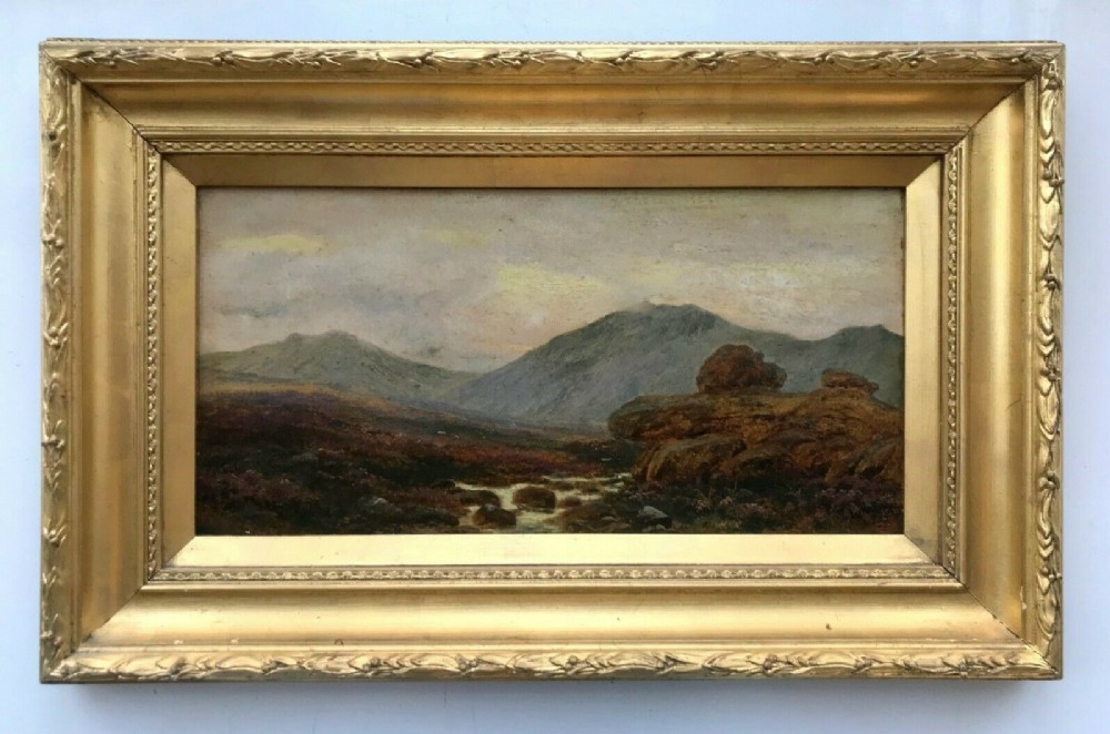 EDGAR LONGSTAFFE Signed English School Original Antique Oil Painting on Board Great Links Tor Dartmoor North Devon England