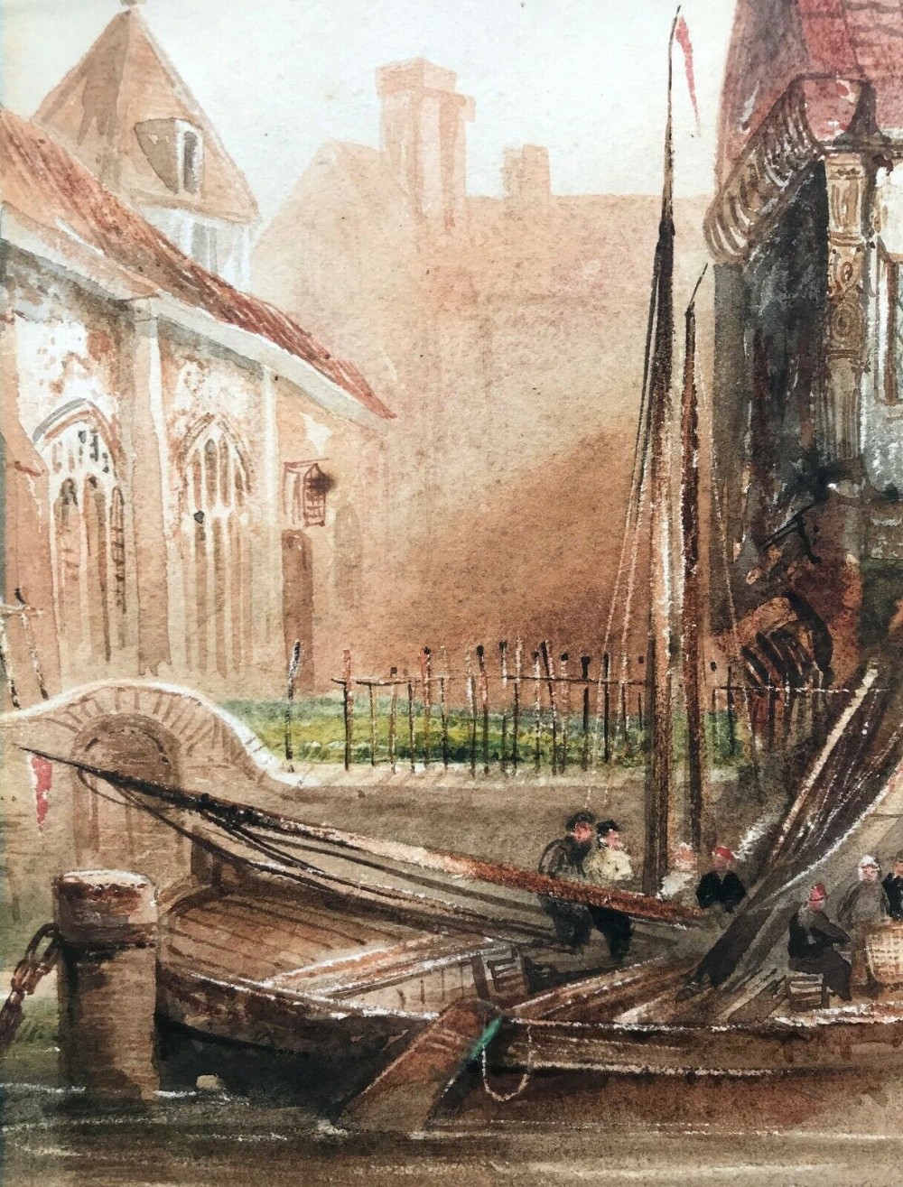 Joseph Newington Carter Signed 1862 Original 19th Century Antique Watercolour Painting York River Foss Yorkshire Landscape