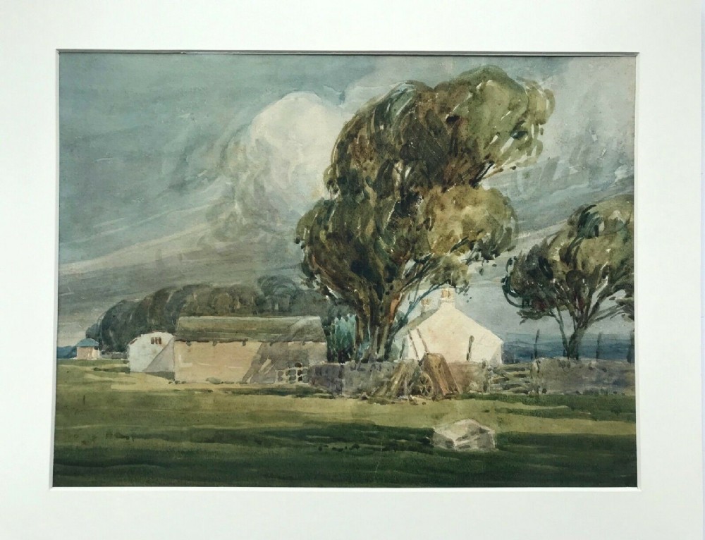 Signed Percy Lloyd Original Antique Watercolour Painting Countryside Landscape