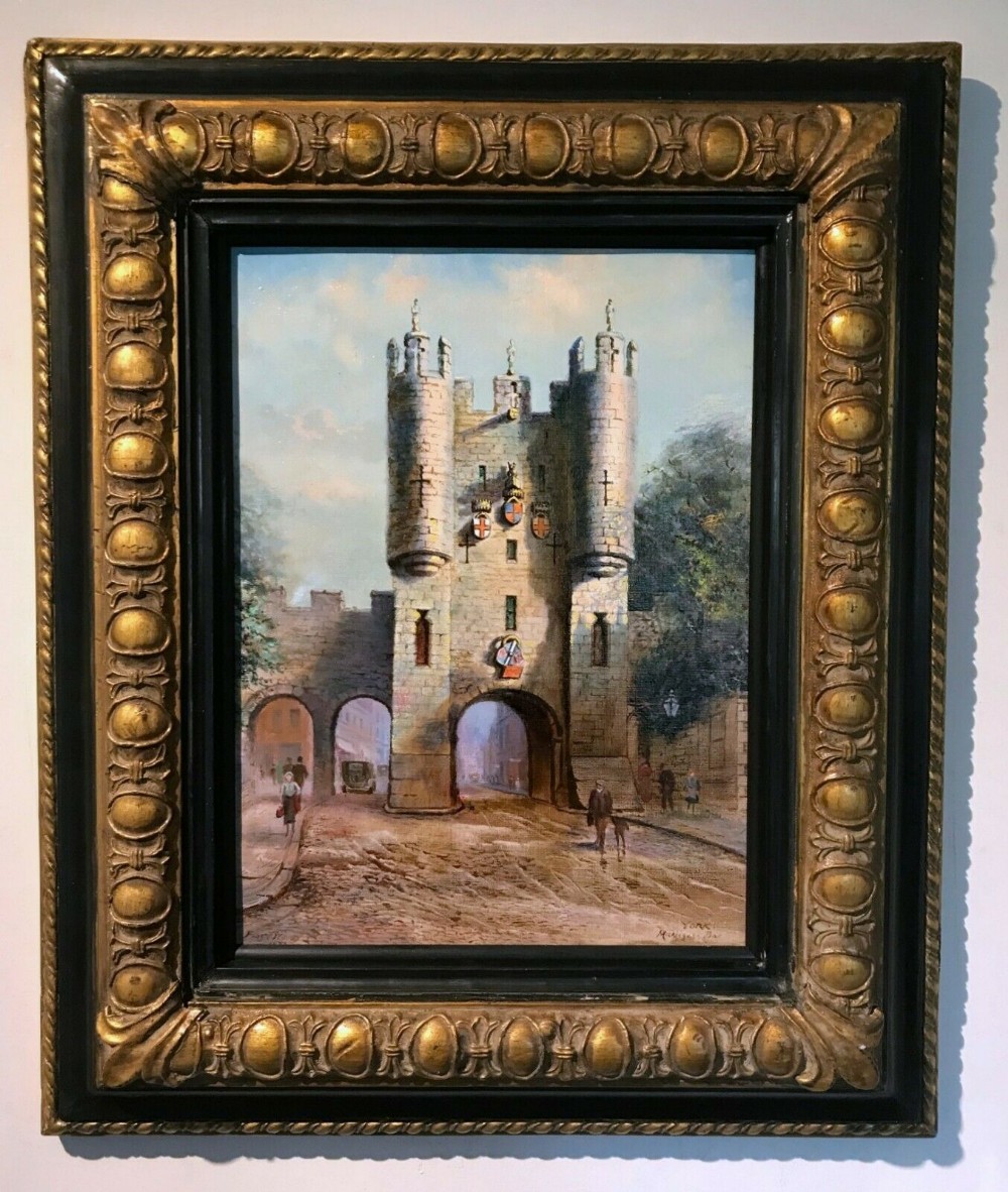 Frank Watson Wood (1869-1953) Original Early 20th Century Circa1930's Oil Painting York Micklegate Bar