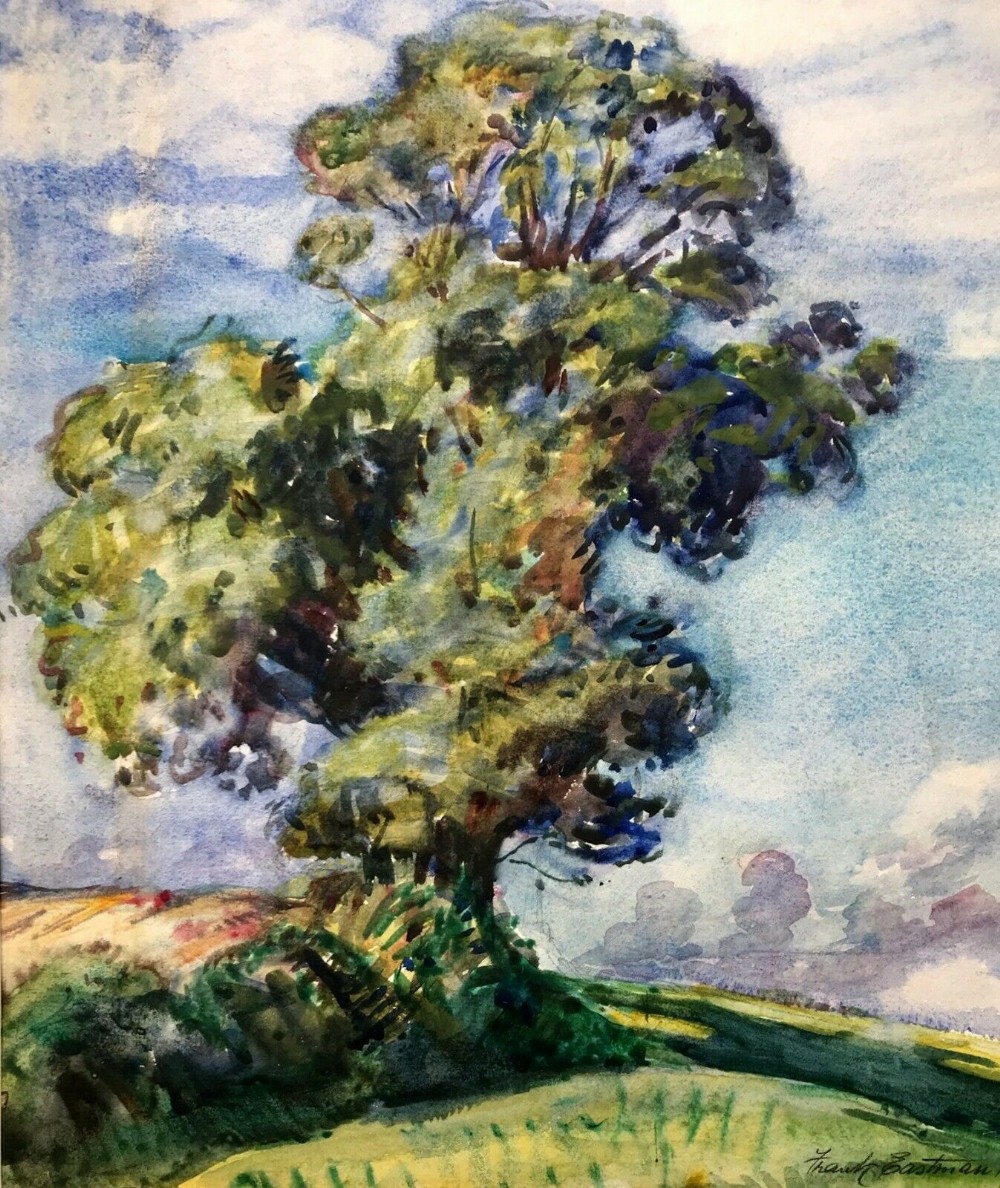 Frank Samuel Eastman RA Signed 1925 Original Antique English Watercolour painting Tree Meadow Landscape 