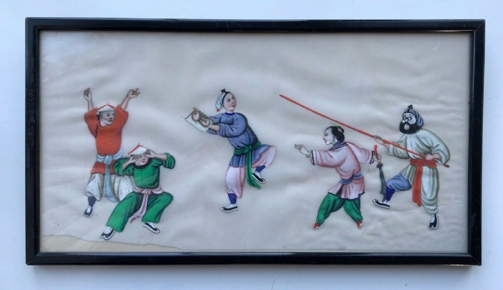 Chinese Original C19th Antique Watercolour Painting on Pith Paper Figure Study