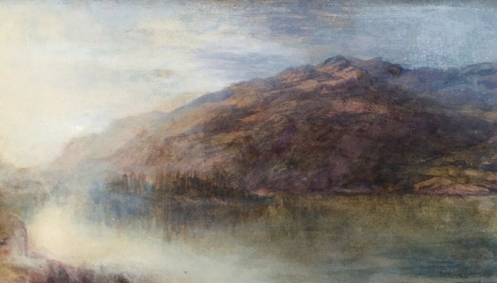 Circle of JMW Turner Original Early 19th Century English Antique Watercolour Painting Mountain Landscape