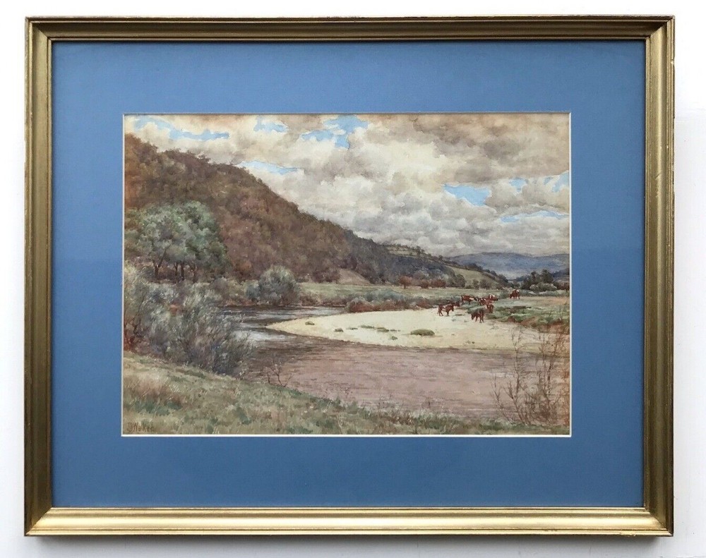 John Dobby Walker Original Circa 1900 Antique Watercolour Painting Caton Woods Lancashire English Landscape