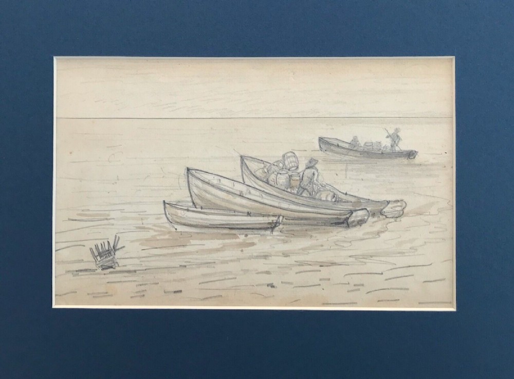 19th Century Antique Original Pencil & Watercolour Painting Sketch dated 1883 A View from Welton House East Yorks