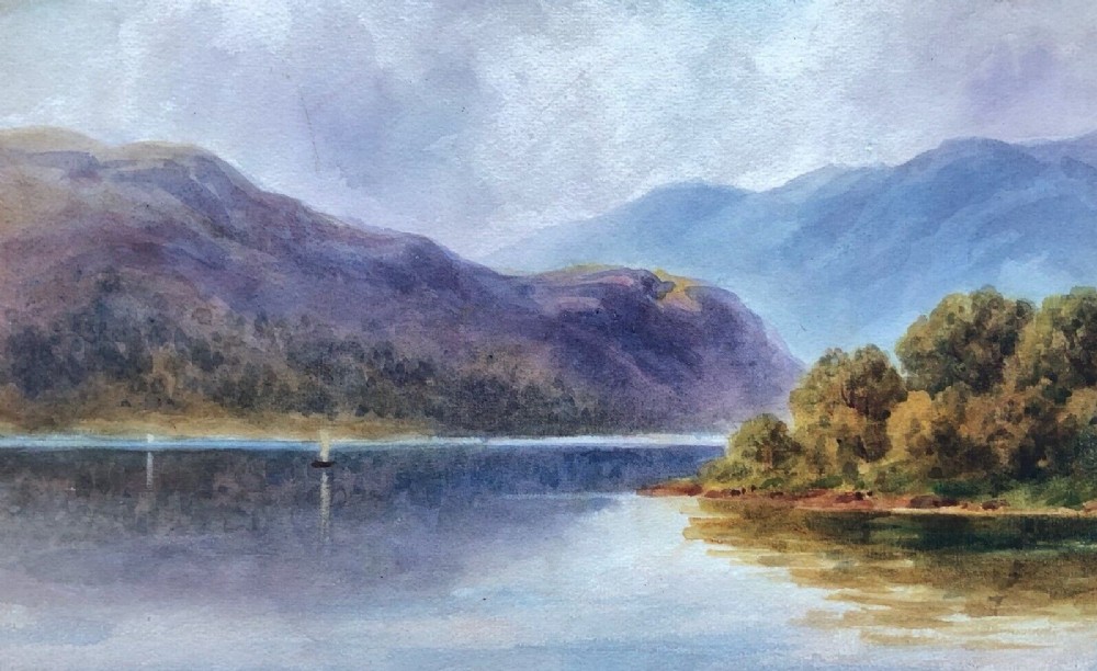Thomas Dudley Signed Original late 19th Century Antique Watercolour Painting English Lake District Cumbria Landscape