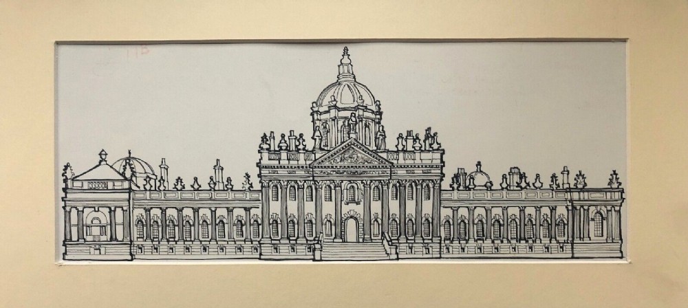 Castle Howard York Yorkshire Original Mid 20th Century Pen & Ink Architectural Study Drawing