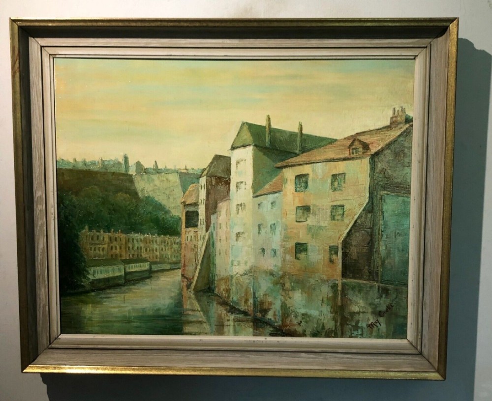 May Cooke Signed Original Mid 20th Century Vintage Oil Painting on Canvas 'Old Luxembourg' Landscape