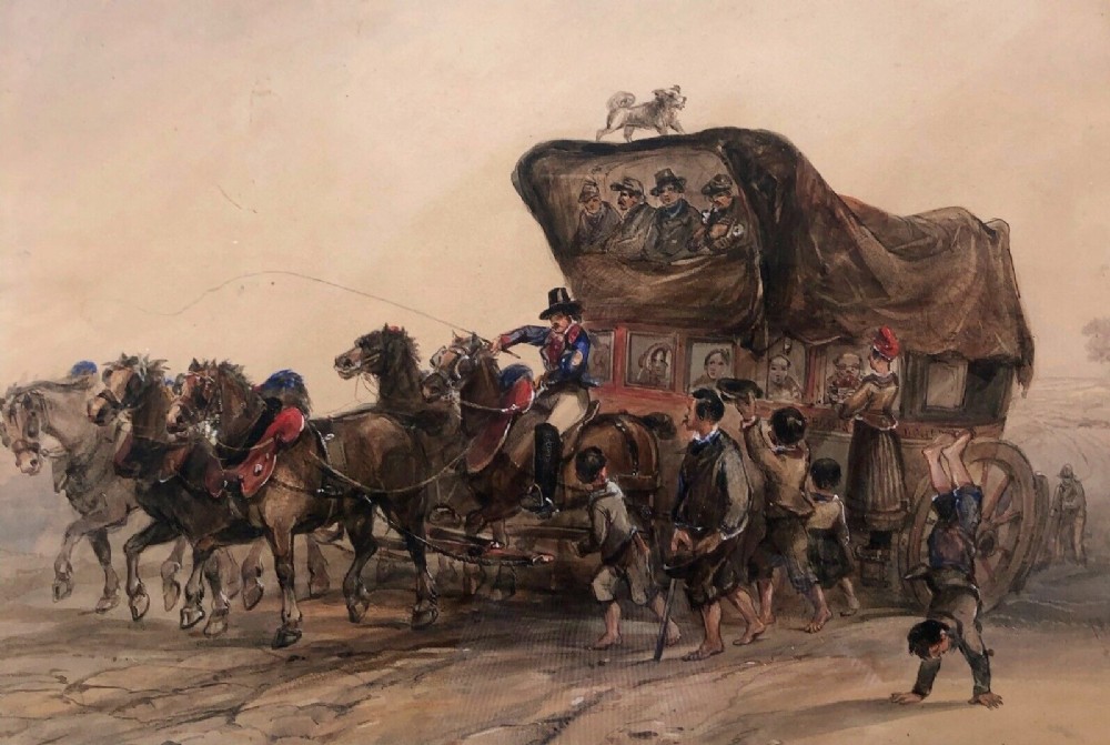 George Bryant Campion Original Mid 19th Century Antique Watercolour Painting Titled 