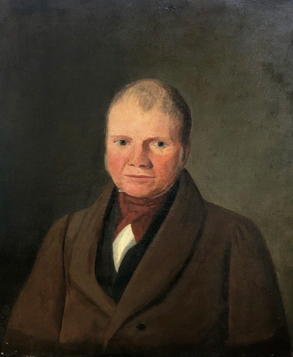Original 19th Century Antique English School  Gilt Framed Oil Painting on Canvas Portrait of a Victorian Gentleman