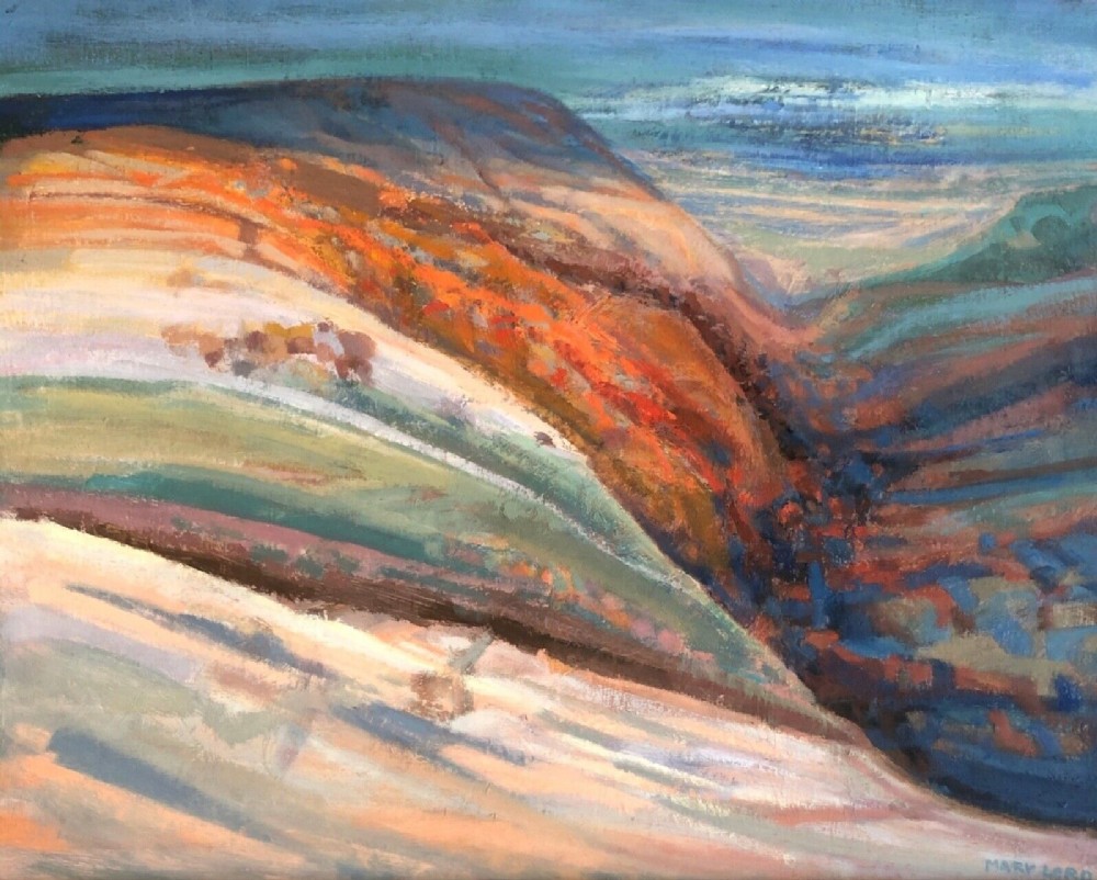 Mary Lord Signed Original Mid 20th Century Oil Painting on Board 'Deep Valley' Yorkshire Landscape