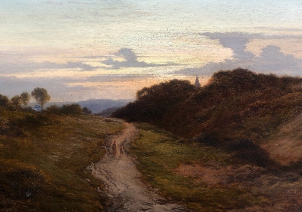 Arthur Gilbert 1876 Signed Original 19th Century Antique Oil Painting on Canvas Ewhurst in Surrey English Landscape