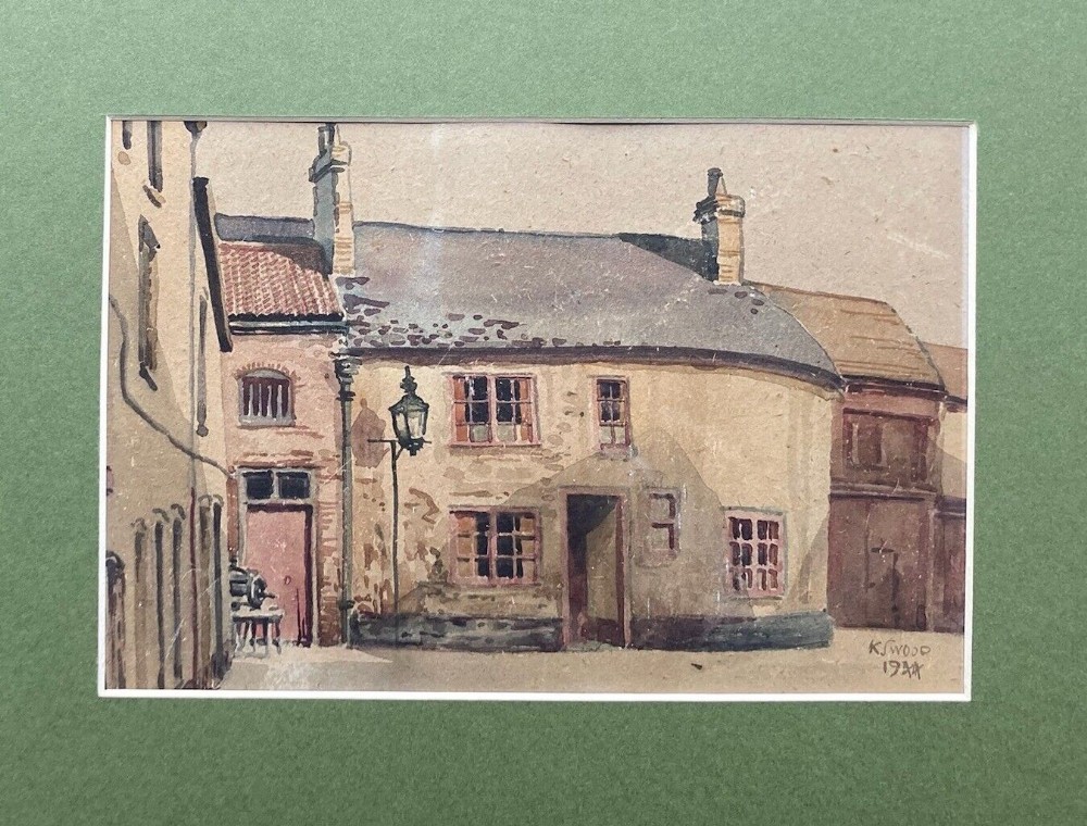 Karl Salsbury Wood 1944 Signed Original English Vintage Watercolour Painting 'The Old English House'