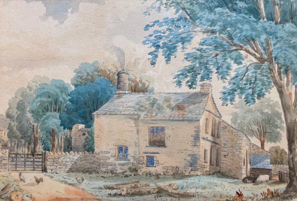 W T Longmire 1867 Signed Original 19th Century Antique Watercolour Painting The Green Bowness on Windermere Cumbria Landscape English Lake District