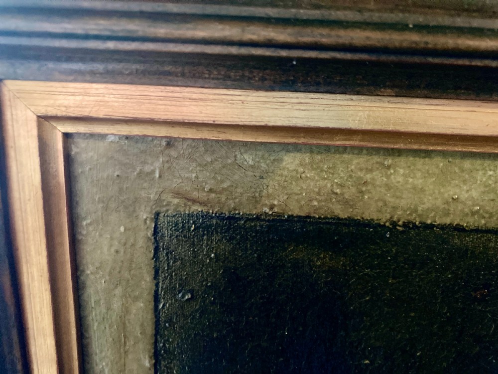 Original early 20th Century Antique English School Oil Painting on Canvas Portrait of a Young Red-headed Lady View XV