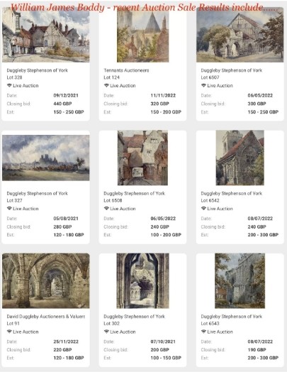 William James Boddy Original late 19th Century Antique Watercolour Painting Walmgate Bar in York British Historical Cityscape View IV