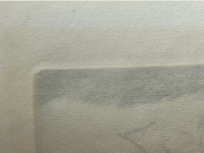 A monochrome drypoint etching depicting a seated man in a hat and a standing woman beneath a leafy tree trunk. View IX