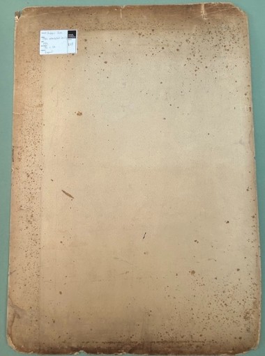 An original 1930s architectural study board on cream paper featuring hand-painted watercolour border designs, including Greek key patterns and foliate motifs beneath the heading Colour and Design. View XI