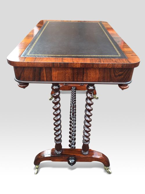 AN EARLY VICTORIAN ROSEWOOD WRITING TABLE - ADDITIONAL PHOTO 1