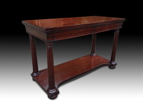 A FINE WILLIAM IV PLUM PUDDING MAHOGANY CONSOLE TABLE - ADDITIONAL PHOTO 1
