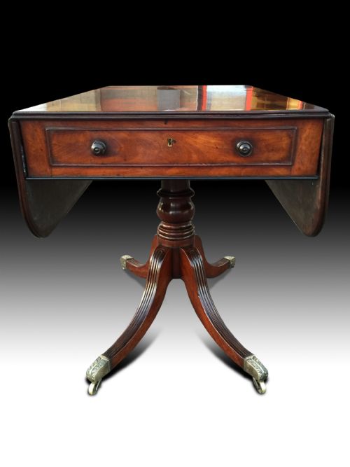 regency mahogany drop leaf sofa table - CATEGORY: ANTIQUE TABLES - DATED REGENCY