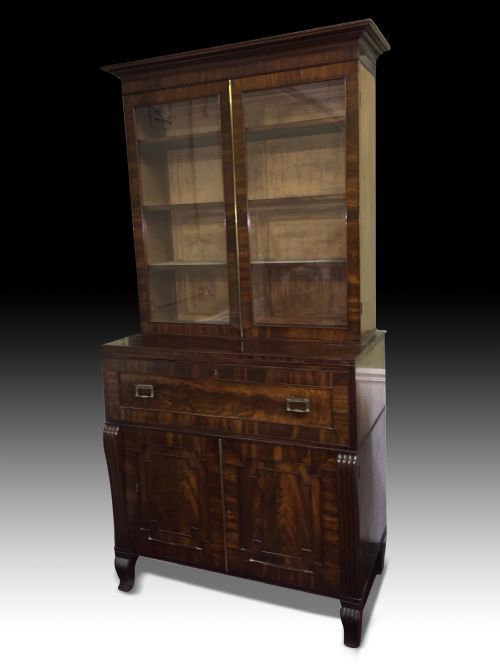 regency mahogany secretaire bookcase - CATEGORY: ANTIQUE BOOKCASES - DATED GEORGIAN
