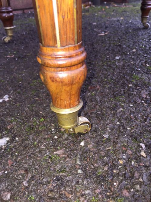 SUPERB QUALITY REGENCY ROSEWOOD BRASS INLAID DROPLEAF TABLE - ADDITIONAL PHOTO 3