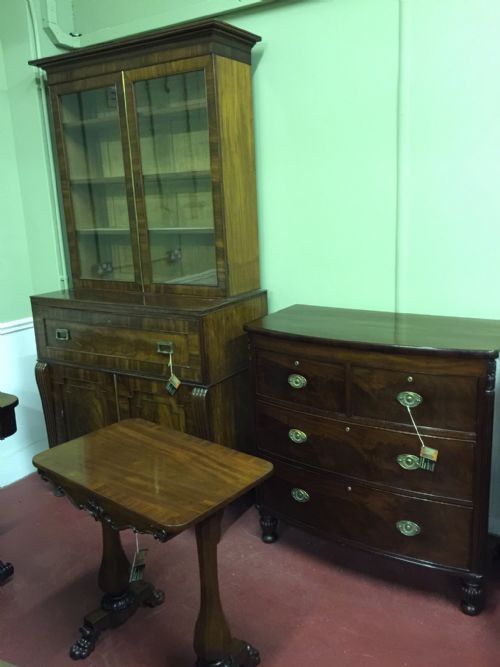 REGENCY MAHOGANY SECRETAIRE BOOKCASE - ADDITIONAL PHOTO 1