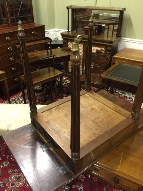 SUPERB QUALITY REGENCY ROSEWOOD BRASS INLAID DROPLEAF TABLE - ADDITIONAL PHOTO 4
