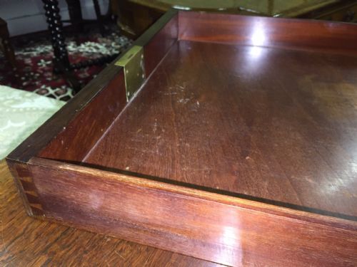 SUPERB QUALITY REGENCY ROSEWOOD BRASS INLAID DROPLEAF TABLE - ADDITIONAL PHOTO 6