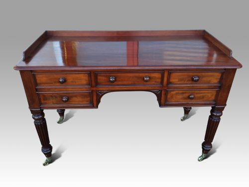 mahogany writing or dressing table attributed to gillows stamped by m wilson 68 great queen street london - CATEGORY: ANTIQUE FURNITURE - DATED REGENCY