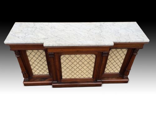 SUPERB QUALITY WILLIAM IV ROSEWOOD BREAKFRONT SIDE CABINET IN THE MANNER OF GILLOWS - ADDITIONAL PHOTO 2