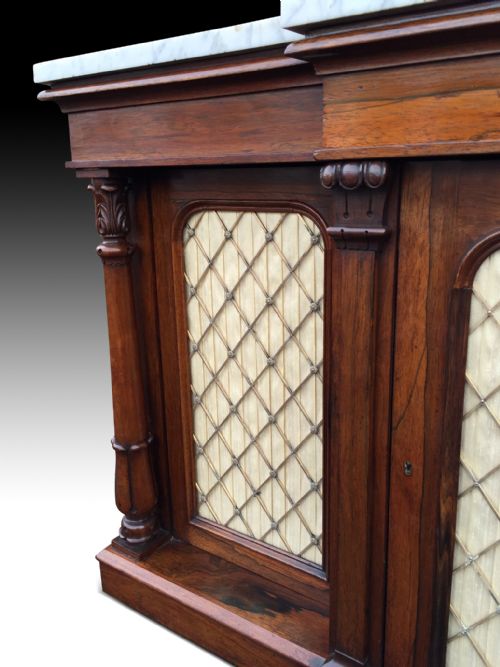 SUPERB QUALITY WILLIAM IV ROSEWOOD BREAKFRONT SIDE CABINET IN THE MANNER OF GILLOWS - ADDITIONAL PHOTO 3