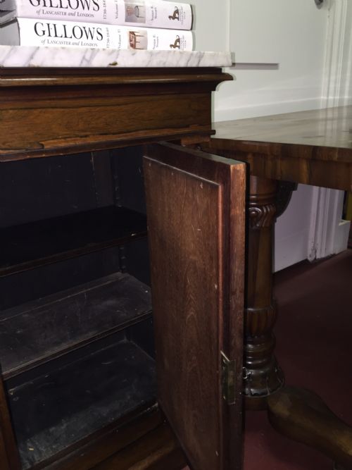 SUPERB QUALITY WILLIAM IV ROSEWOOD BREAKFRONT SIDE CABINET IN THE MANNER OF GILLOWS - ADDITIONAL PHOTO 5