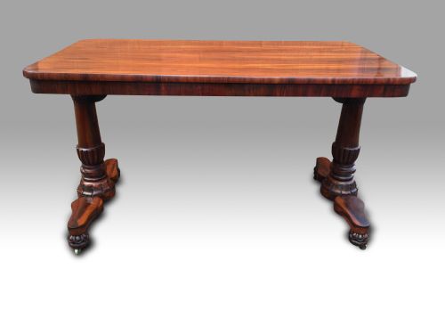superb quality goncalo alves library table attributed to gillows - CATEGORY: ANTIQUE TABLES - DATED REGENCY