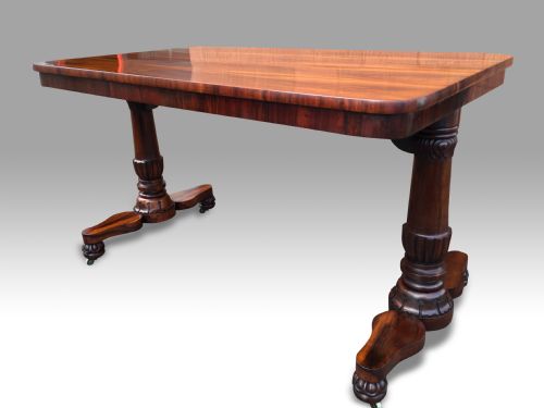 SUPERB QUALITY GONCALO ALVES LIBRARY TABLE ATTRIBUTED TO GILLOWS - ADDITIONAL PHOTO 1