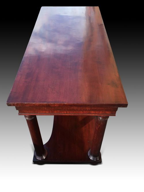 A FINE WILLIAM IV PLUM PUDDING MAHOGANY CONSOLE TABLE - ADDITIONAL PHOTO 3