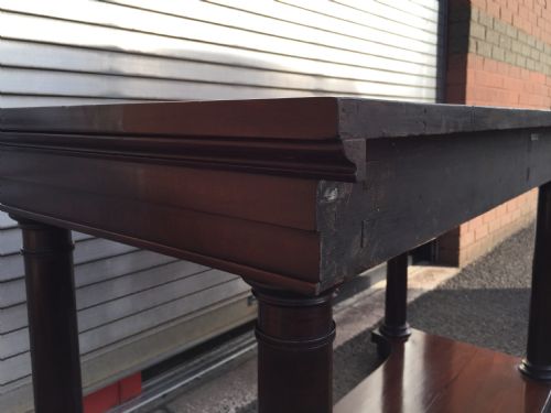 A FINE WILLIAM IV PLUM PUDDING MAHOGANY CONSOLE TABLE - ADDITIONAL PHOTO 5