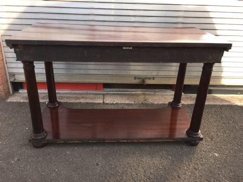 A FINE WILLIAM IV PLUM PUDDING MAHOGANY CONSOLE TABLE - ADDITIONAL PHOTO 7