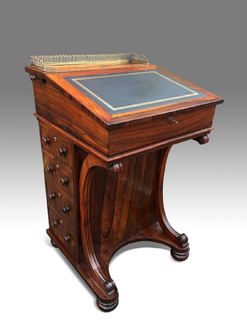 A SUPERB REGENCY ROSEWOOD DAVENPORT - ADDITIONAL PHOTO 1