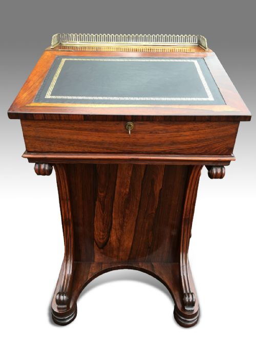 A SUPERB REGENCY ROSEWOOD DAVENPORT - ADDITIONAL PHOTO 2