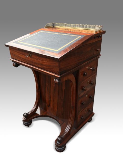 A SUPERB REGENCY ROSEWOOD DAVENPORT - ADDITIONAL PHOTO 3