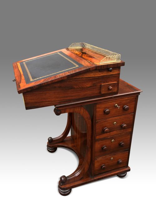A SUPERB REGENCY ROSEWOOD DAVENPORT - ADDITIONAL PHOTO 5