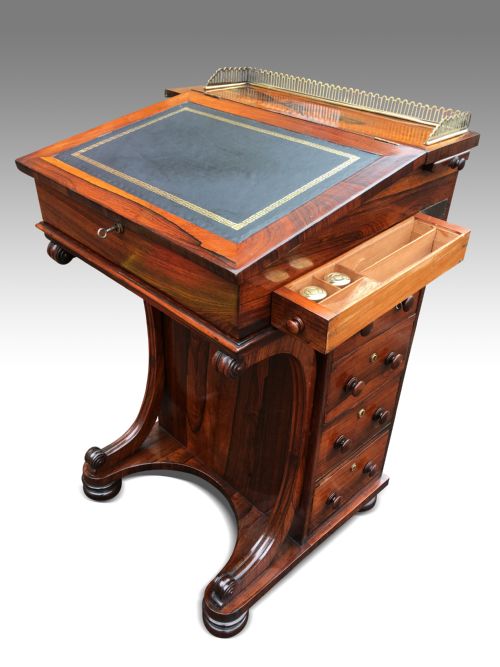 A SUPERB REGENCY ROSEWOOD DAVENPORT - ADDITIONAL PHOTO 6