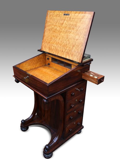 A SUPERB REGENCY ROSEWOOD DAVENPORT - ADDITIONAL PHOTO 7