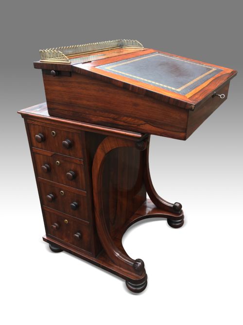 A SUPERB REGENCY ROSEWOOD DAVENPORT - ADDITIONAL PHOTO 8