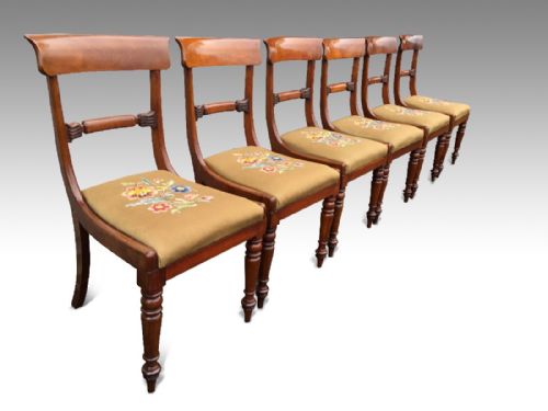 FINE 6 OF SIX WILLIAM IV MAHOGANY DINING CHAIRS - ADDITIONAL PHOTO 2