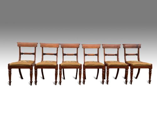 FINE 6 OF SIX WILLIAM IV MAHOGANY DINING CHAIRS - ADDITIONAL PHOTO 3
