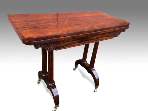 A FINE REGENCY ROSEWOOD CARD OR GAMES TABLE - ADDITIONAL PHOTO 1